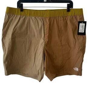 The North Face Men's Class V Pull On Color Block Beige Shorts 7" NEW Size XL